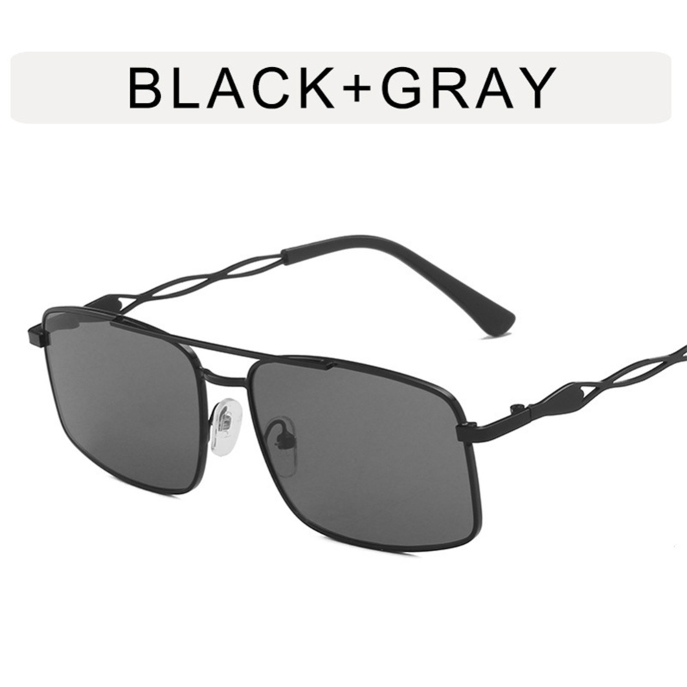 Vintage Beach Sunglasses For Women Fashion Elegant Square Frame Glasses Cycling Driving black + gray - Image 2