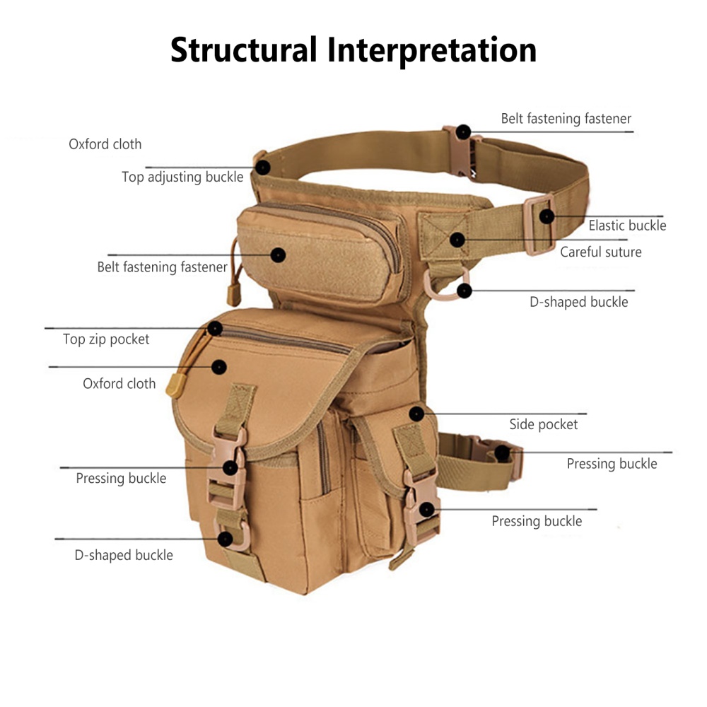 Portable Outdoor Leg Bag Multi-purpose Oxford Cloth Fishing Backpack For Mountaineering Cycling CP camouflage - Image 3