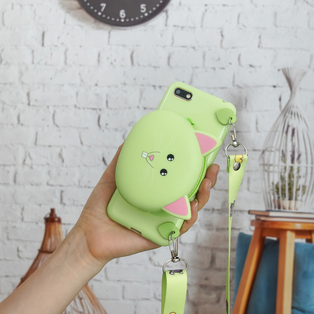 For HUAWEI Y5 2018/Y5 2019 Cellphone Case Mobile Phone Shell Shockproof TPU Cover with Cartoon Cat Pig Panda Coin Purse Lovely Shoulder Star - Image 3