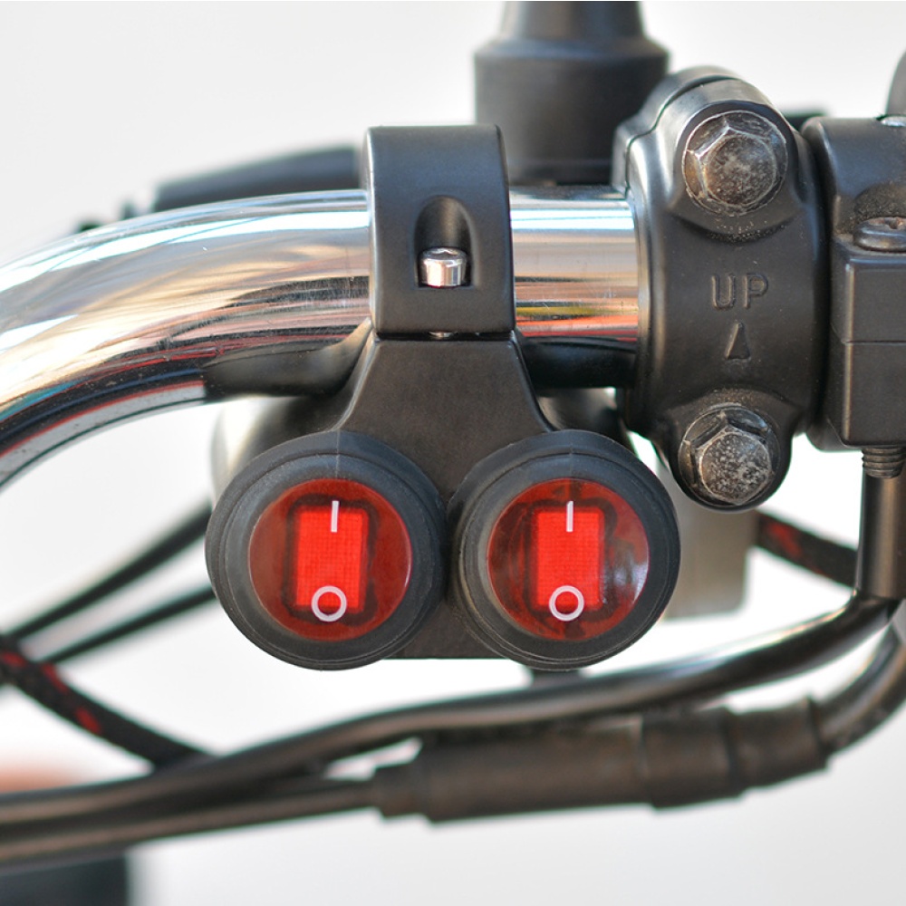 Motorcycle Handlebar Double Control Switch Button Headlight Hazard Brake Fog Light Switches With Indicator As picture show - Image 2