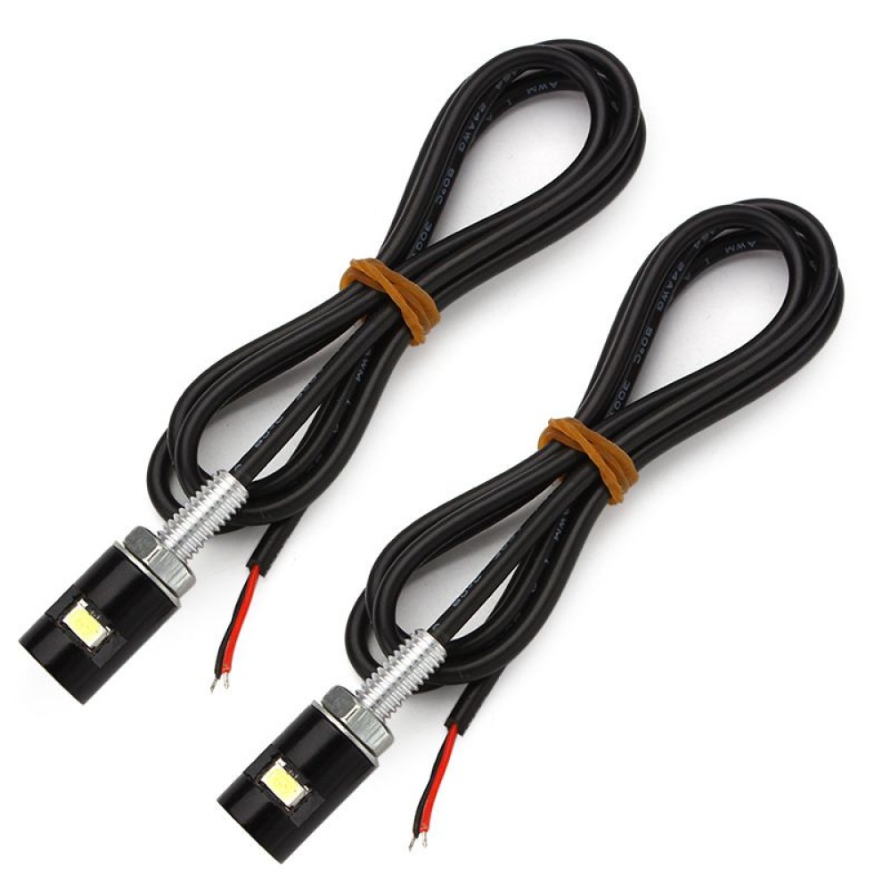 2PCS White Light Motorcycle Screw 5630LED Bolt Lamp Car License Plate Universal Use Black - Image 3