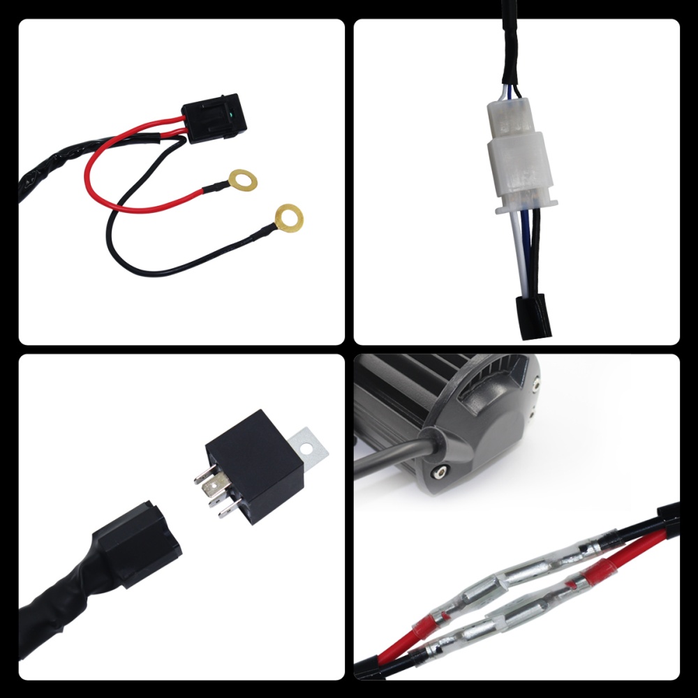 Wiring Harness Kit Single LED Light Bar Wire Switch Line 1 to Car black - Image 2