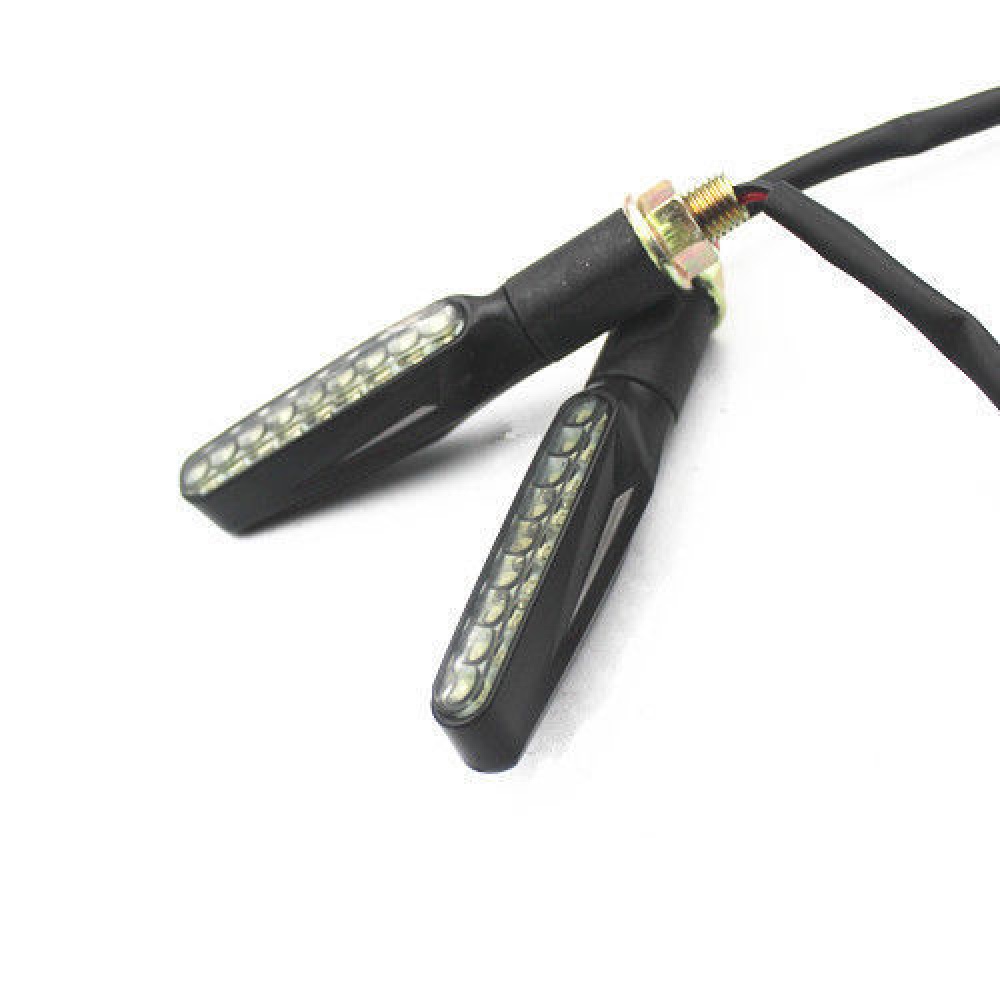 2pcs 12v Motorcycle LED Turn Signal Indicator Horizontal Shape Light Lamp Universal Use Yellow light - Image 3