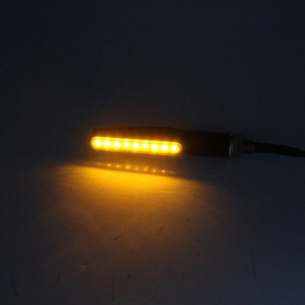 2pcs 12v Motorcycle LED Turn Signal Indicator Horizontal Shape Light Lamp Universal Use Yellow light - Image 2