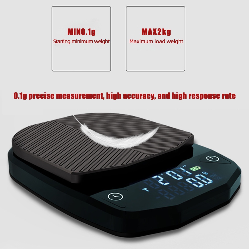 Electronic Digital Coffee Scale 3 Modes Type-C Charging Household Espresso with Timer Rechargeable - Image 3