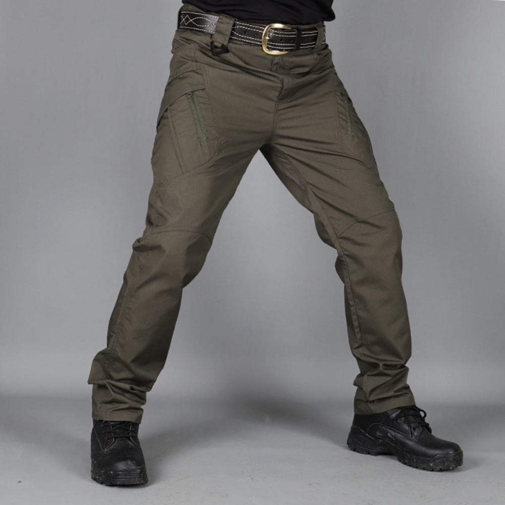 Men Tactical Pants For Solid Color Large Size Waterproof Trousers Outdoor Training Mountaineering IX9 Khaki 3XL - Image 3