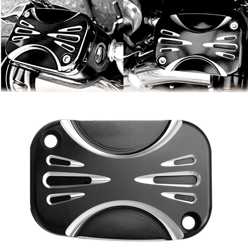 L&R Black Brake Master Cylinder Cover For Touring Street Road Glide FLH/T FLHX V-Rod Tri 2007-14 15 16 17 right - Image 3