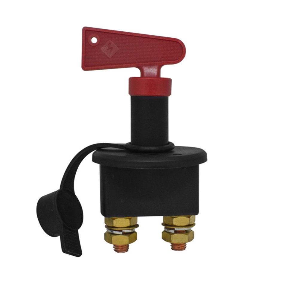 Auto Knob Switch Car Battery Disconnect Safety Kill Cut-off Brass Terminals Cut Off Red black - Image 2