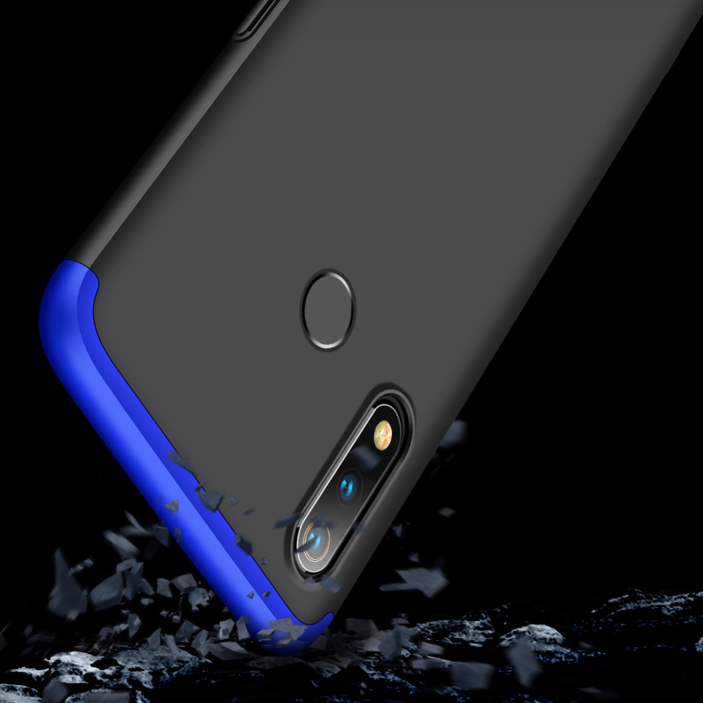 For OPPO realme3 Ultra Slim PC Back Cover Non-slip Shockproof 360 Degree Full Protective Case Blue black blue - Image 3