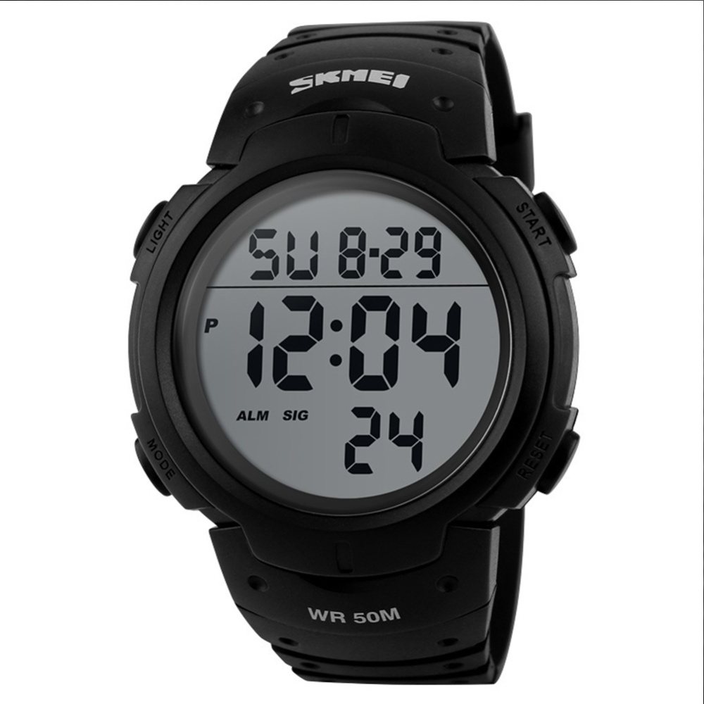 SKMEI Men Watch Luminous Waterproof Fashion Outdoor Sports Multifunctional Electronic Black - Image 3