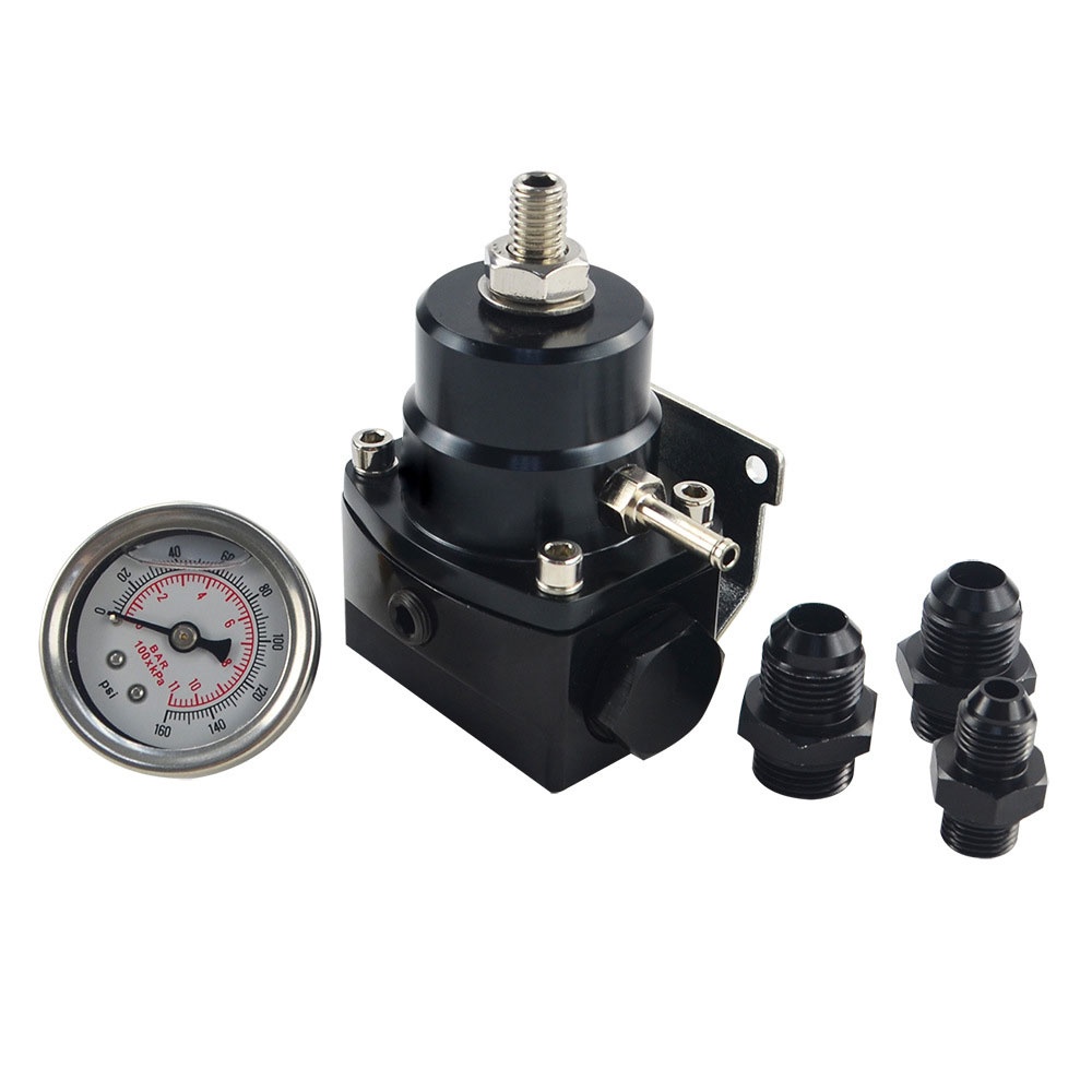 AN8 High Pressure Fuel Regulator W / Boost-8AN 8/8/6 EFI with Reinforcement blue - Image 2