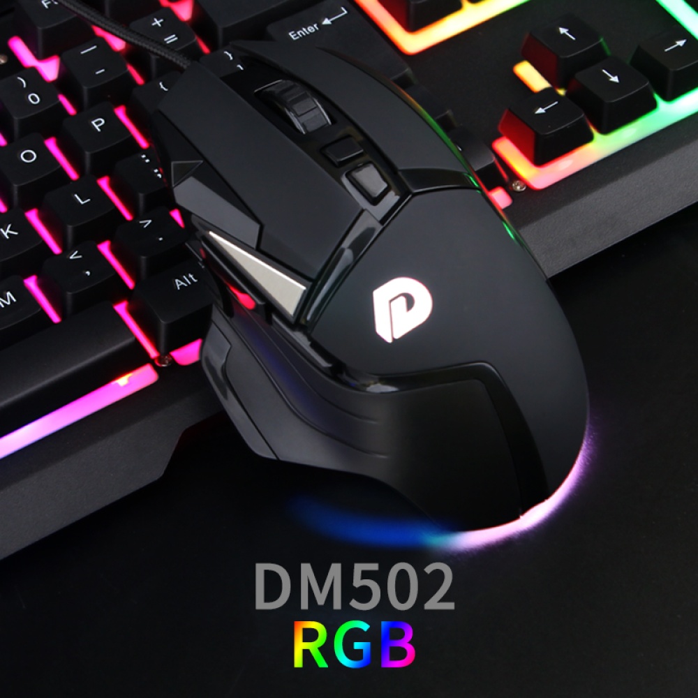 Adjustable Dm502 Wired Gaming Mouse Csgo/lol/cf Programming Sports Silent Luminous Laptops Notebook Accessories black - Image 2