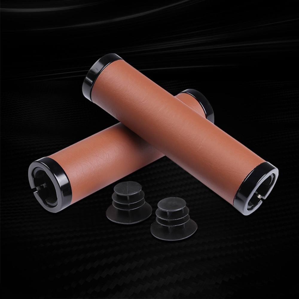 Bicycle Handlebar Grip Bike Covers Anti-skid PU Mountain Road Riding Grips Parts brown - Image 3