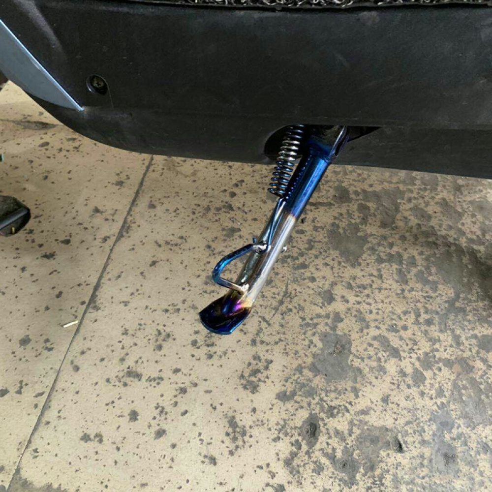 Motorcycle kickstand Electric Scooter Single Side Stand Leg refit pedal Electroplating temple [blue gold] - Image 3