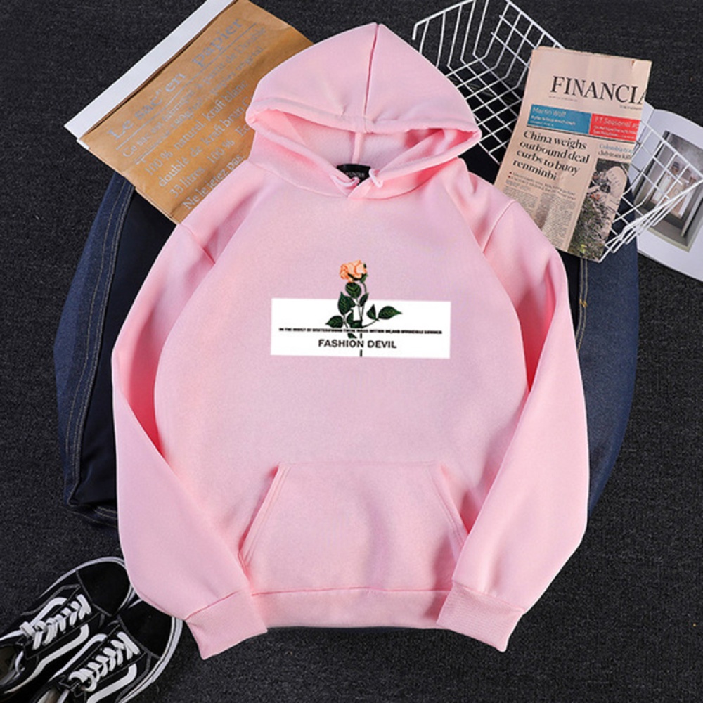 Women's Hoodies Autumn and Winter Pullover Thick Casual Fleece Long-sleeve Hooded Sweater white_M - Image 3