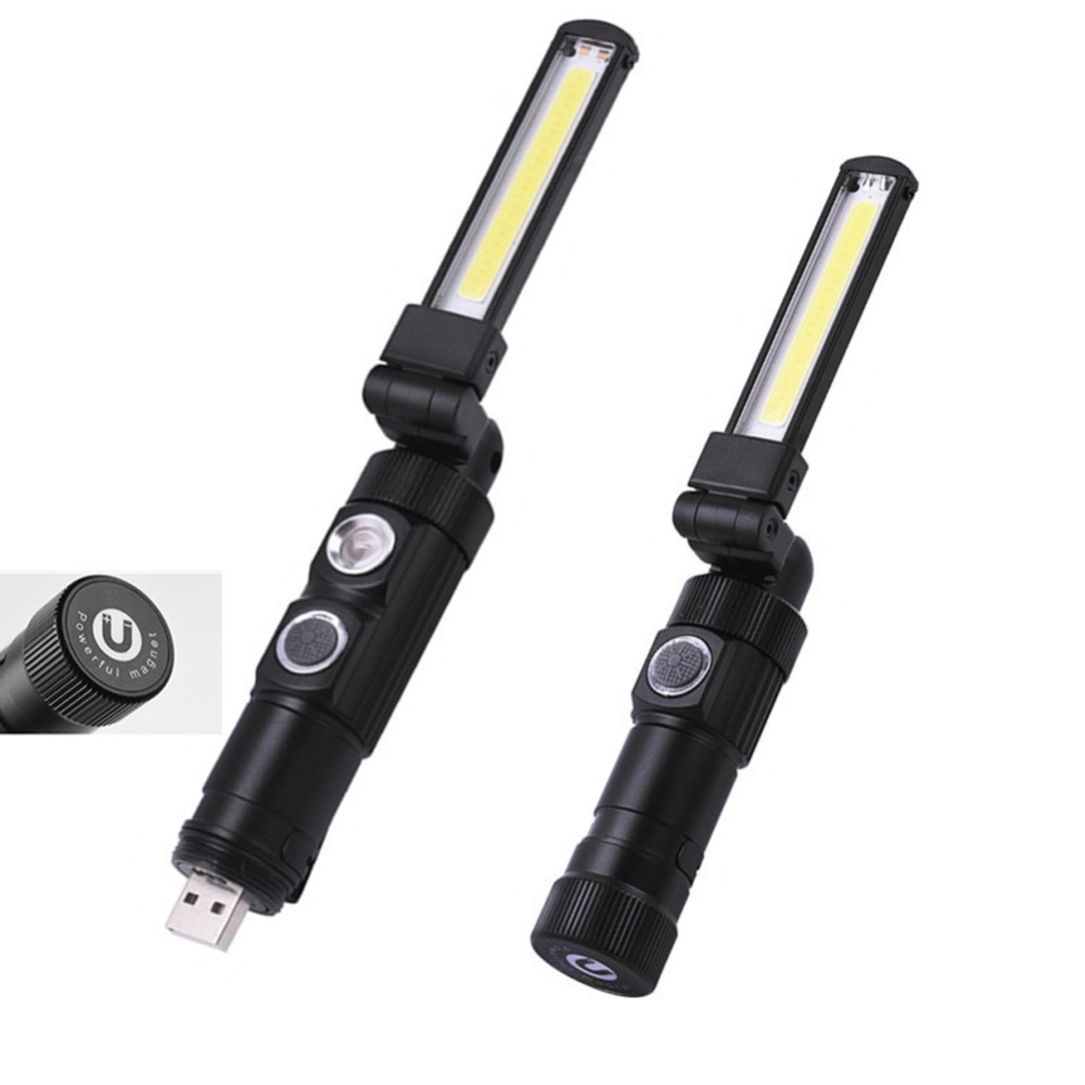 Folding USB Charging Strong Light Torch with Magnet COB Work Practical Flashlight for Home Outdoor Use B style - Image 2