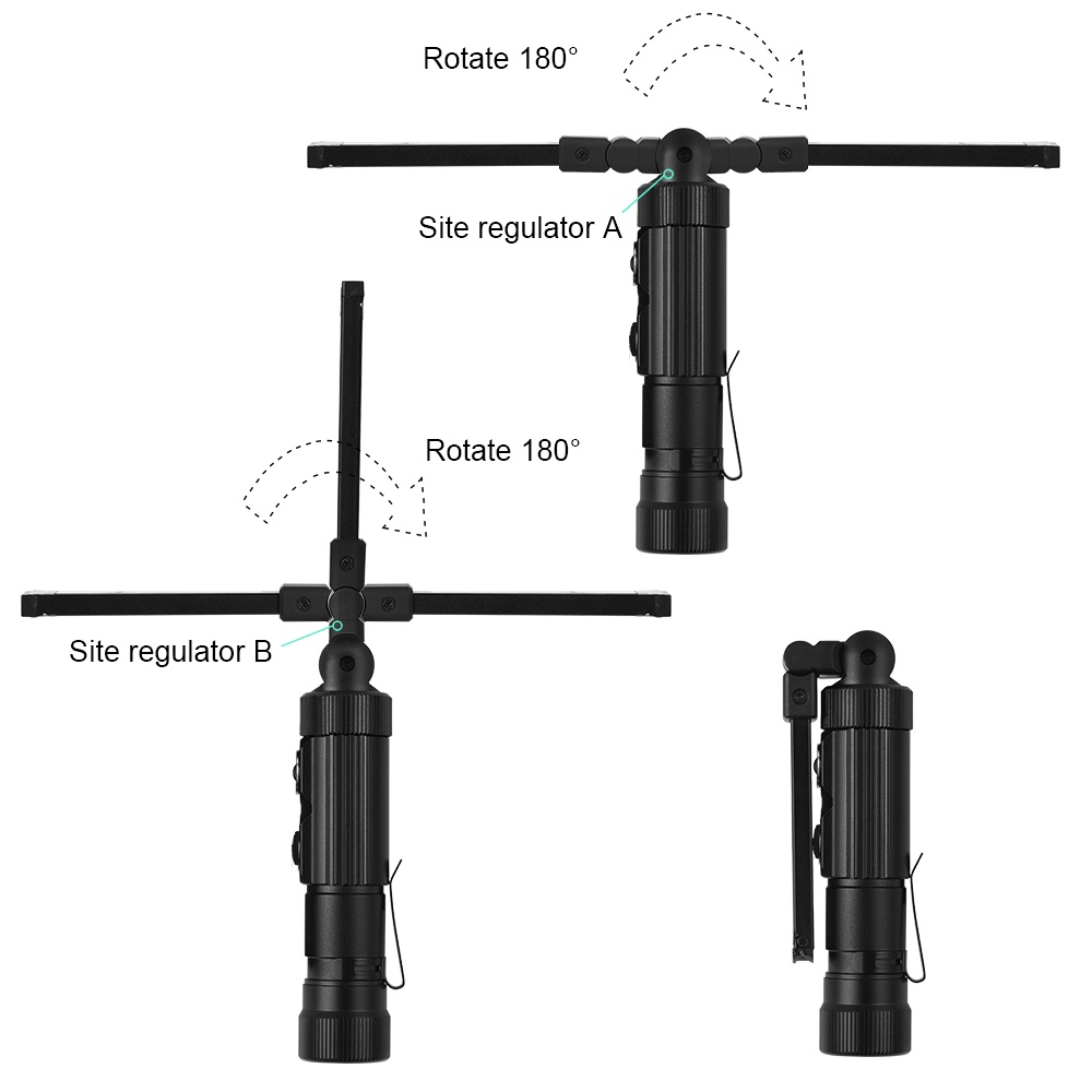 Folding USB Charging Strong Light Torch with Magnet COB Work Practical Flashlight for Home Outdoor Use B style - Image 3