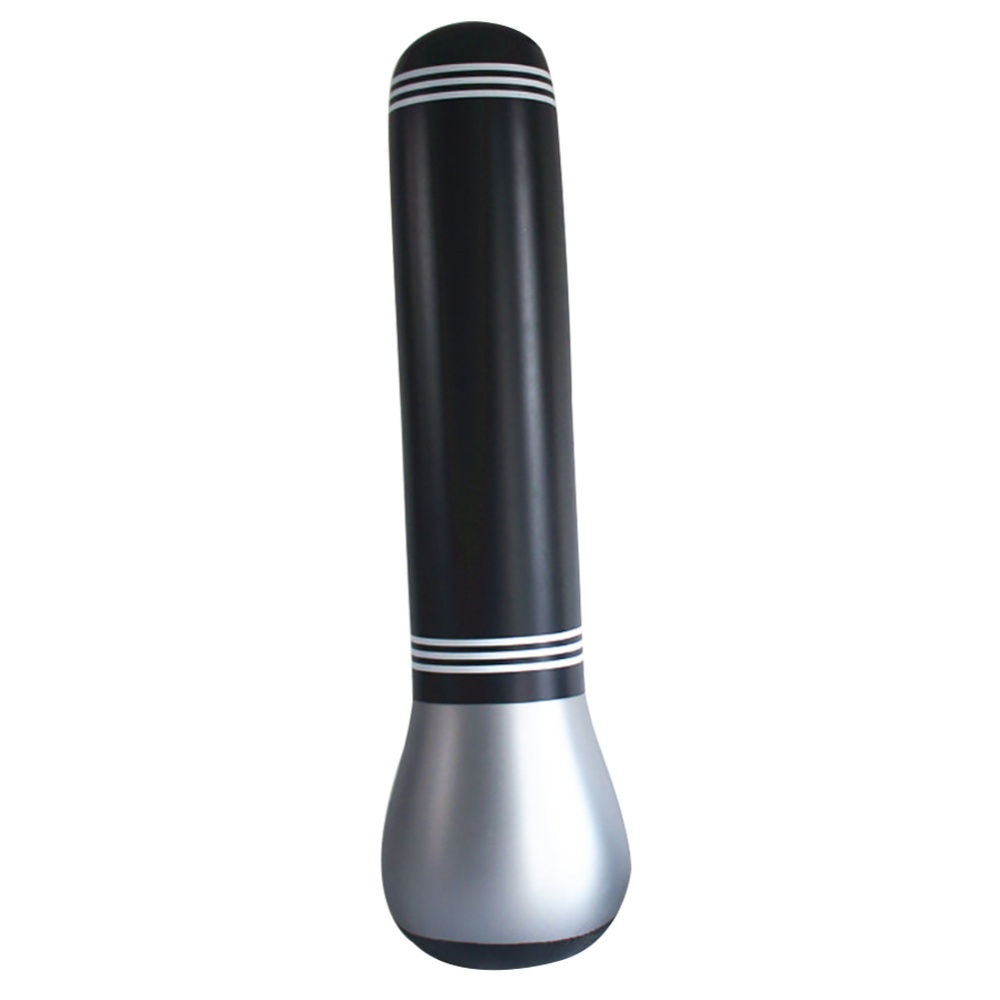 Inflatable Boxing Pillar Tumbler PVC Fight Column Punching Bag De-Stress Target White stripes on black