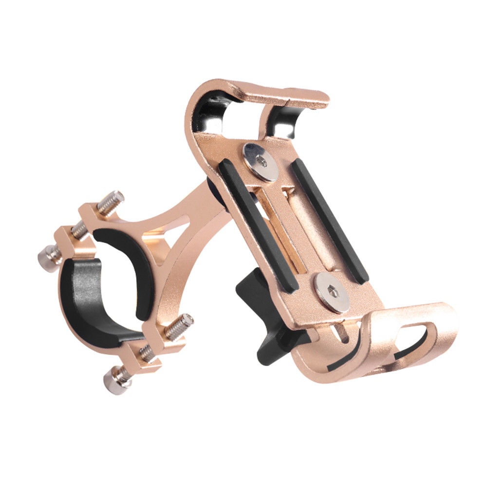 Aluminum Alloy 360 Degree Rotation Bike Bicycle Handlebar Stand Mount Holder for Mobile Cell Phone Gold_360 degree rotation - Image 3