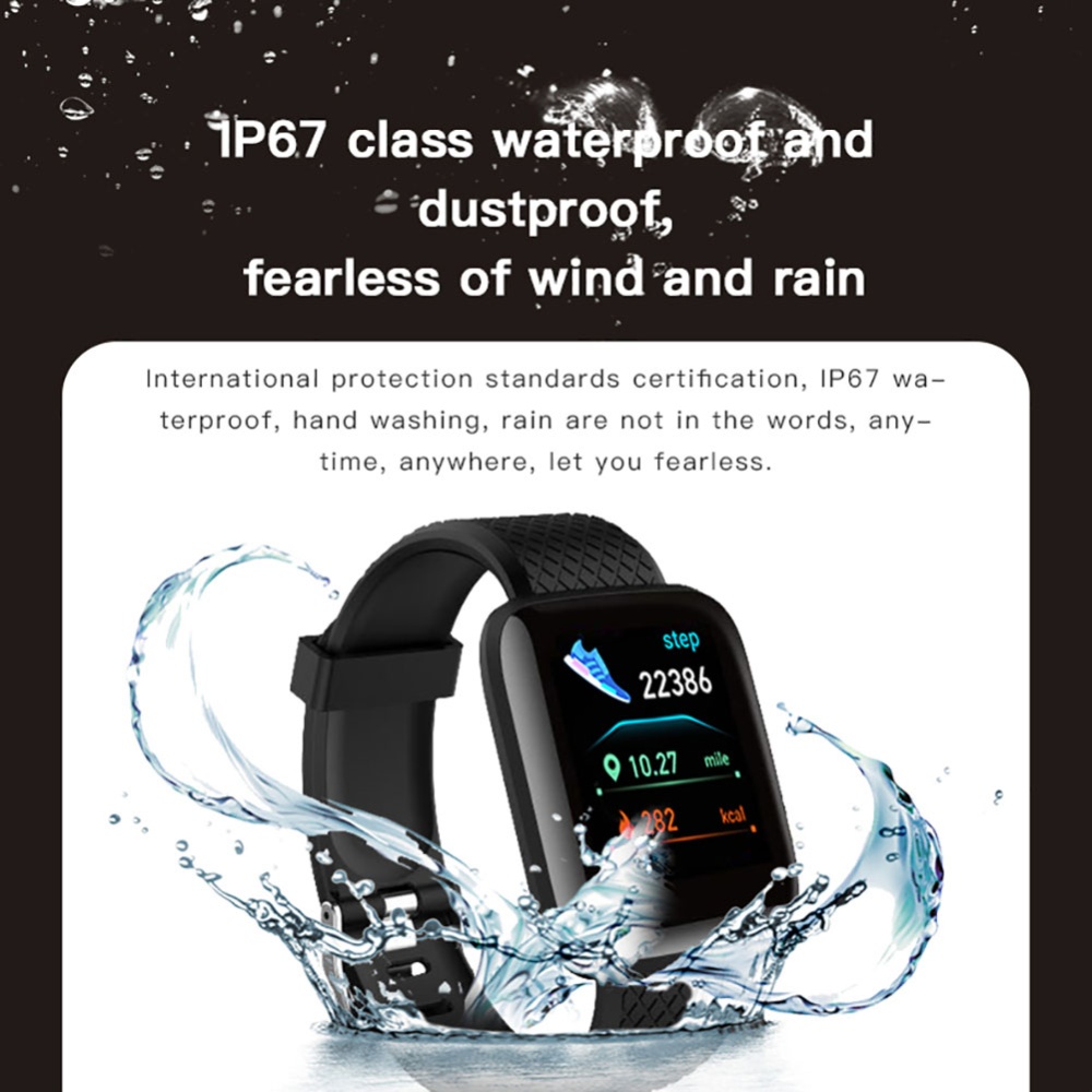 116plus Smart Watch USB Charging D13 Sport Smartwatch Trackers Blood Pressure Heart Rate Monitor - Image 3