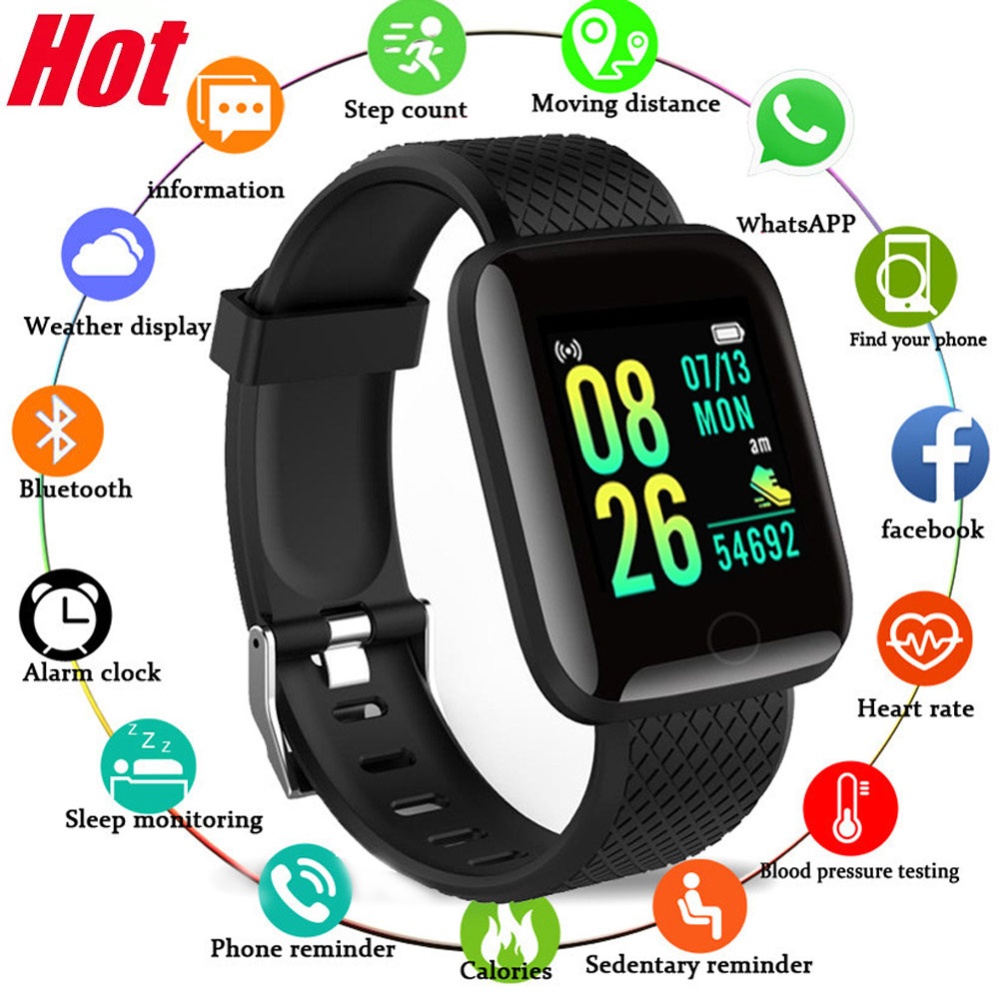 116plus Smart Watch USB Charging D13 Sport Smartwatch Trackers Blood Pressure Heart Rate Monitor - Image 2