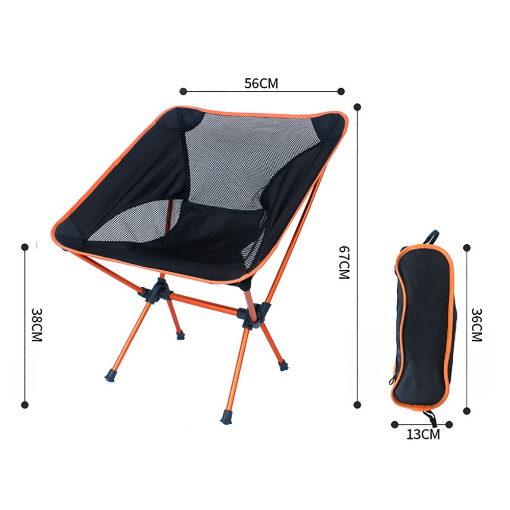 Travel Ultralight Folding Chair Portable Breathable High Load-bearing Aluminum Alloy Fishing For Hiking Picnic black - Image 3