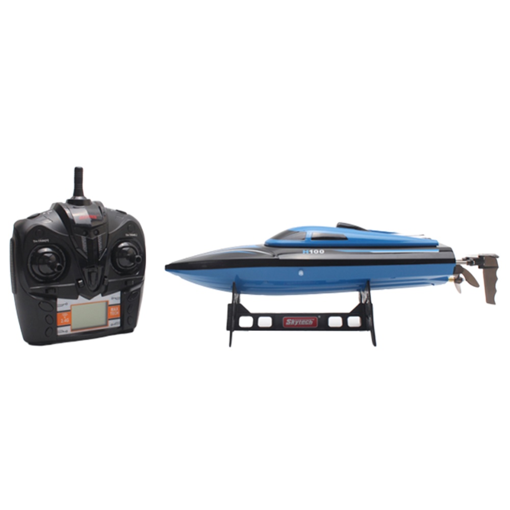 TKKJ H100 RC Boat High Speed 2.4GHz 4 Channel 30km/h Racing Remote Control with LCD Screen Gift Kids Toys Blue - Image 3