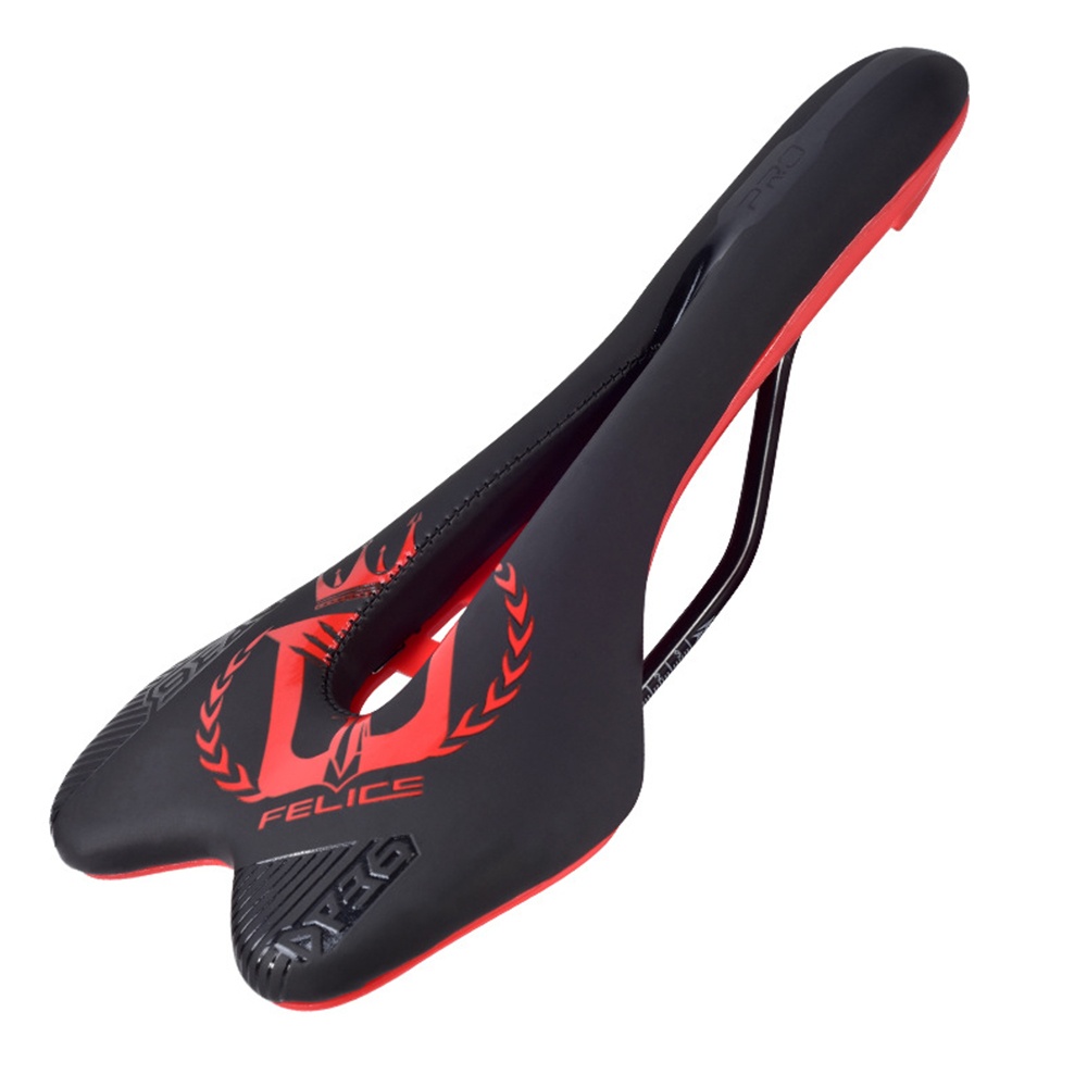 Comfortable Soft Breathable Mountain Bike Bicycle Road Leather Seat Cushion Black red_DP36 - Image 3