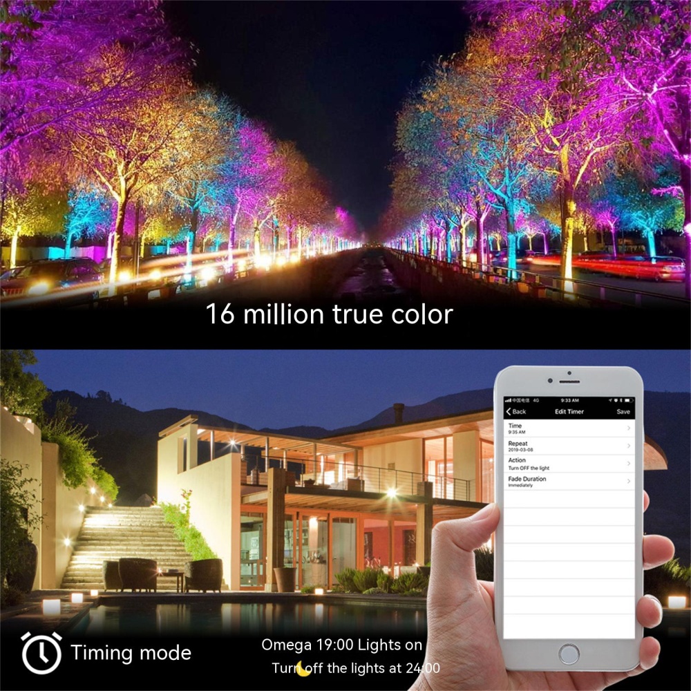 Colorful Led Flood Lights 1.6 Million Colors Adjustable Smart Bluetooth-compatible Floodlight 30W - Image 2