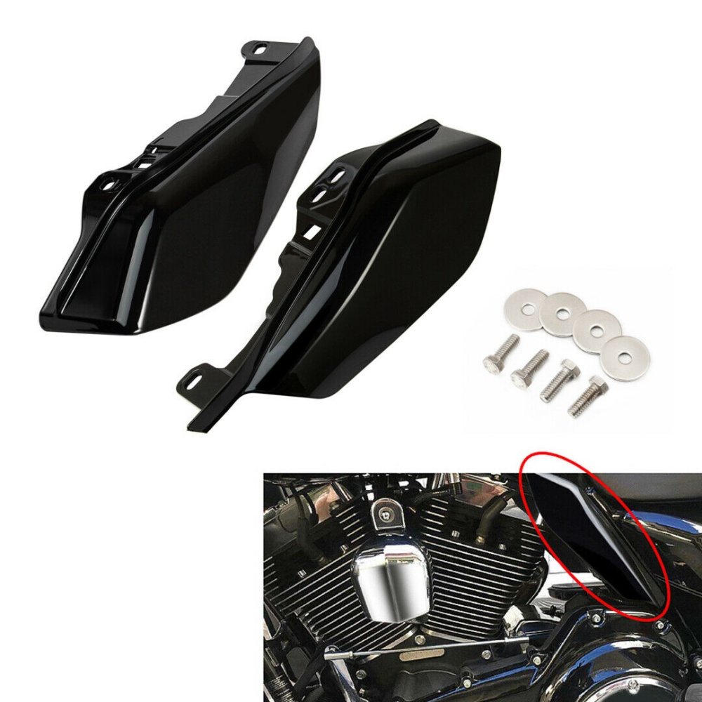 Motorcycle ABS Mid-Frame Air Deflector Heat Shield Fit For Road Glide 17-19 Bright black - Image 2