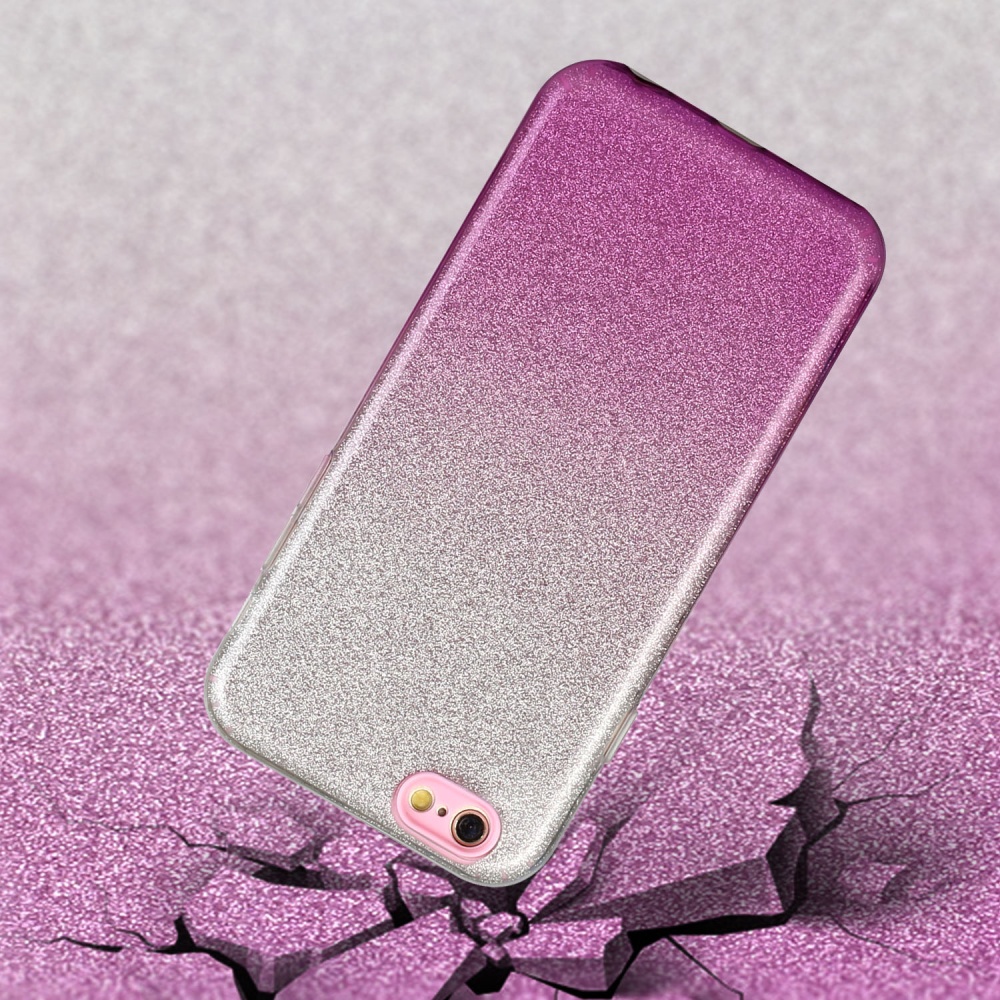 For iphone 6/6S/6 plus/6S plus/7/8/SE 2020 Phone Case Gradient Color Glitter Powder Cover with Airbag Bracket purple - Image 3