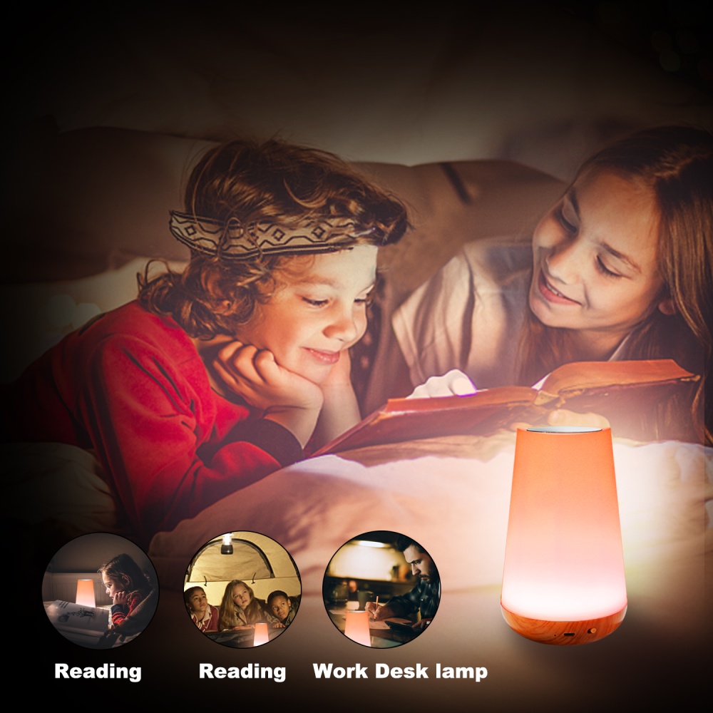 Touch Lamp Colorful Atmosphere Light Table Bedside Night Portable Dimmable Outdoor Travel Tent colorful - Image 3