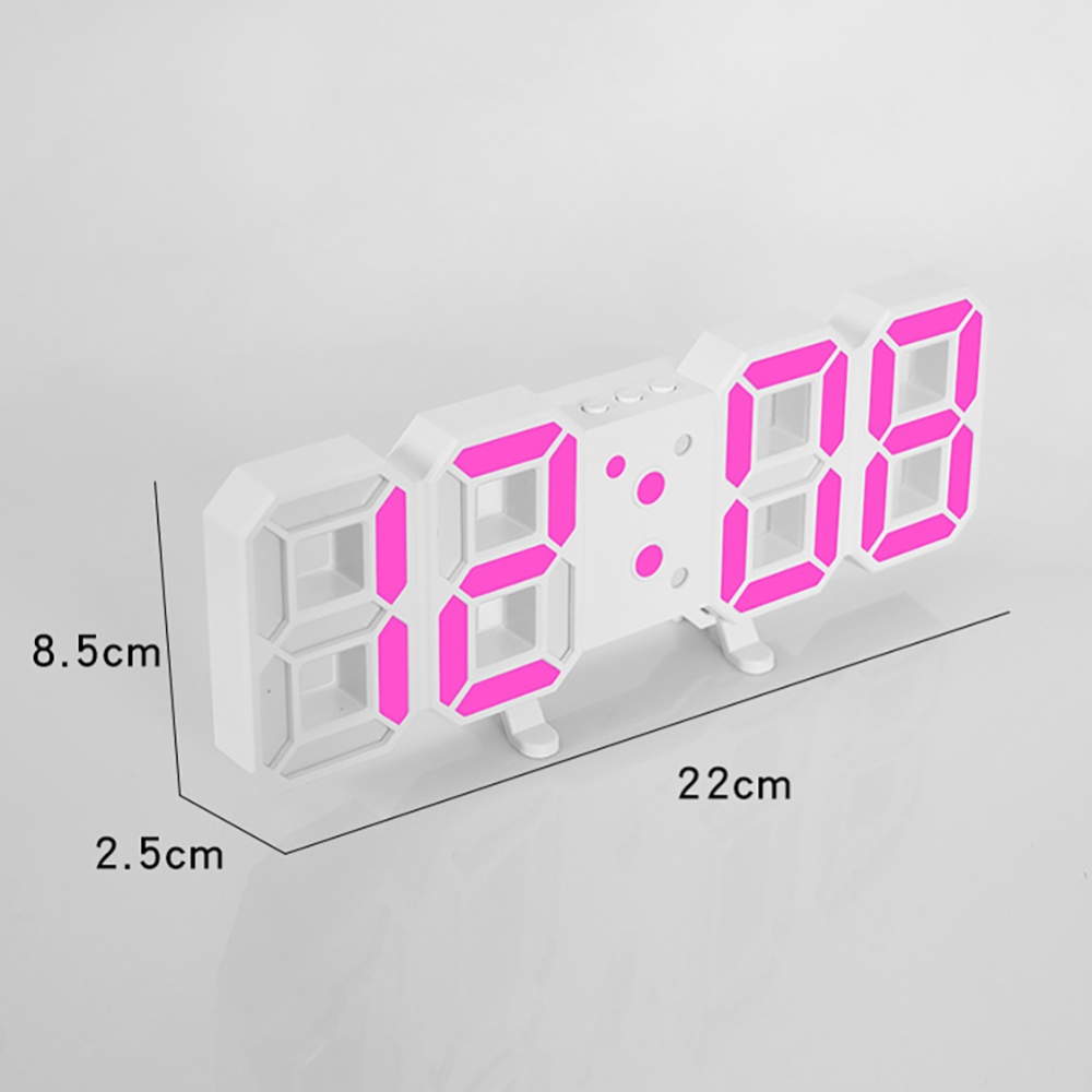 3d Led Digital Wall Clock Electronic Table With Memory Function For Living Room Decor Black Shell Blue - Image 2