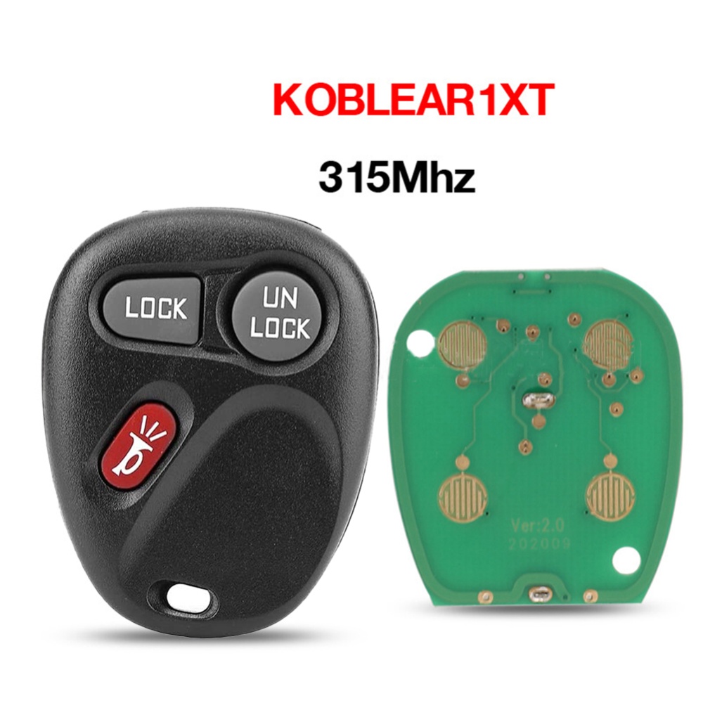 Keyless Entry Remote Car Key Fob 3 Buttons RC Frequency 315mhz Koblear1xt Replacement Parts Black - Image 3