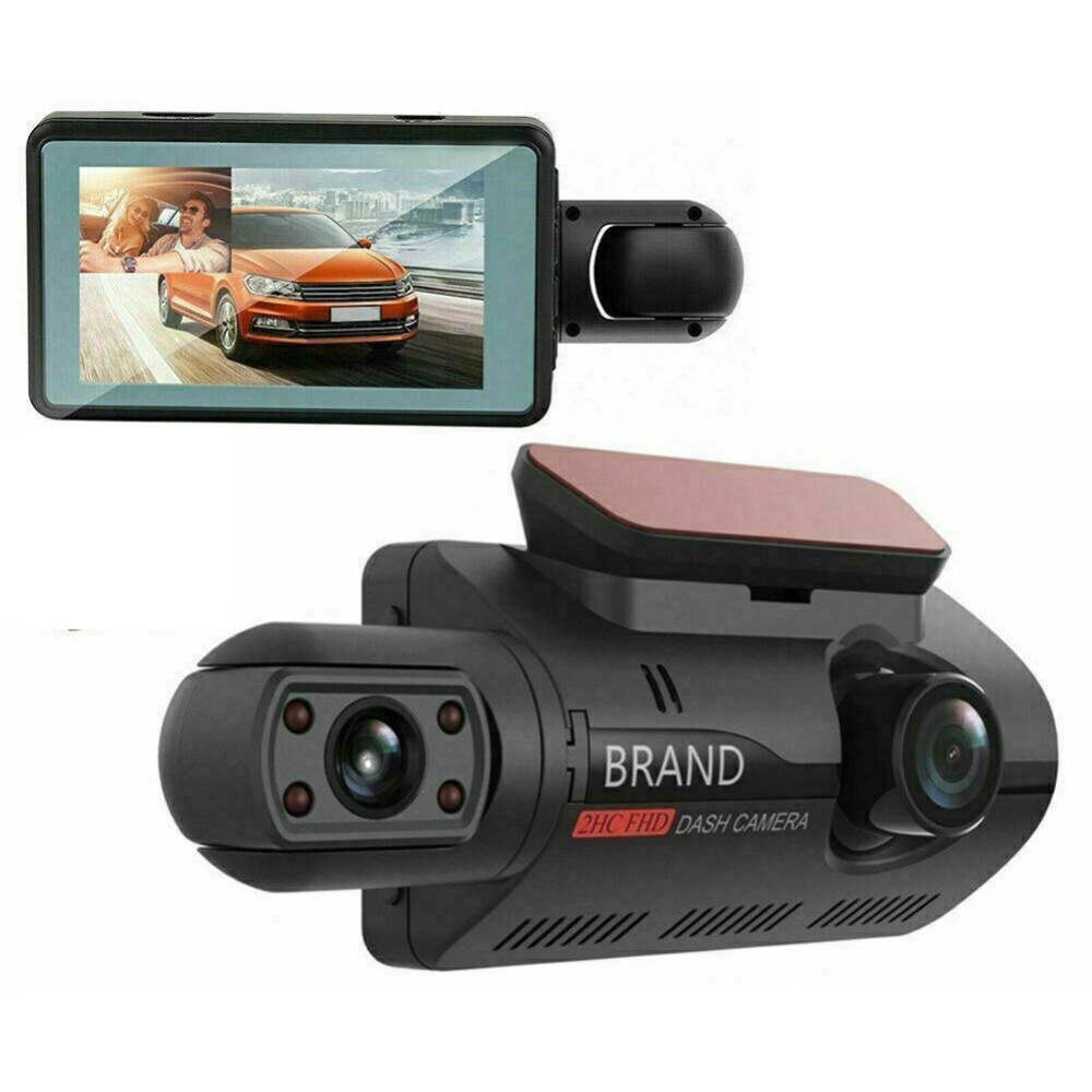 Car Dual-lens Dvr Driving Recorder Dash Cam Video Night Vision G Sensor 1080p Front Built-in Camera Electronics black