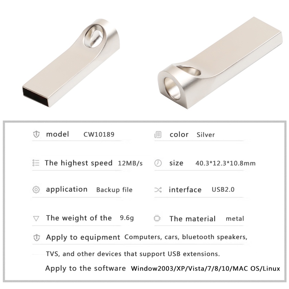 1 Alloy U Disk Creative Waterproof Usb 2.0 Flash Drive Memory Stick 128G - Image 3