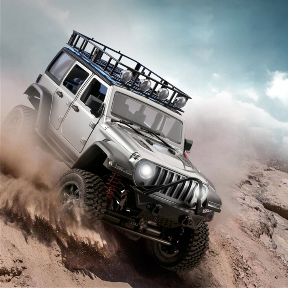 Mnrc Mn128 1:12 Remote Control Car 2.4g 4wd Rock Crawler Climbing RC with Led Light Black - Image 2