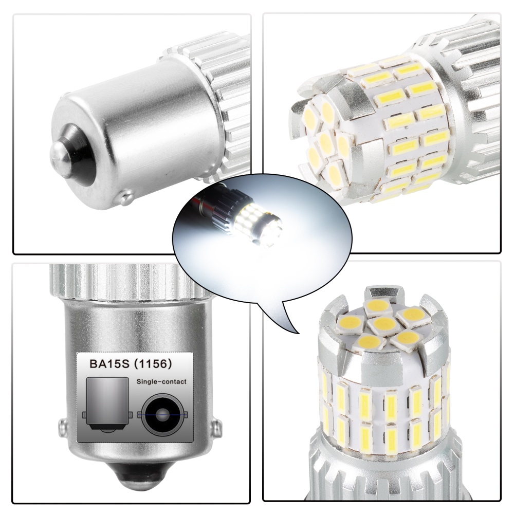 2pcs Fast Heat Disspation Aluminum LED Bulb for Drviaion 1156/1157Canbus Light White light_1156 ba15s p21w - Image 3