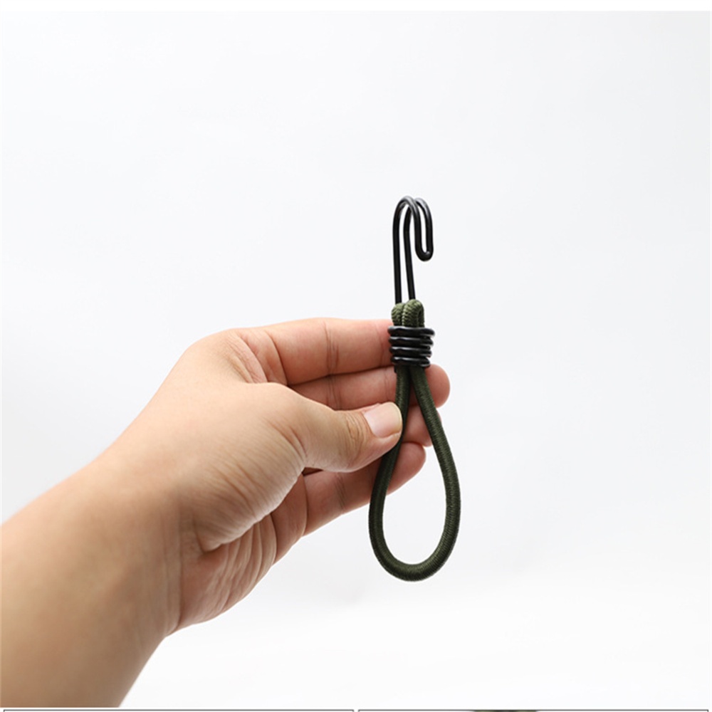 Outdoor Tent Elastic Buckle Latex Rope Camping Canopy Windproof Ground Nail Fixing Olive - Image 2