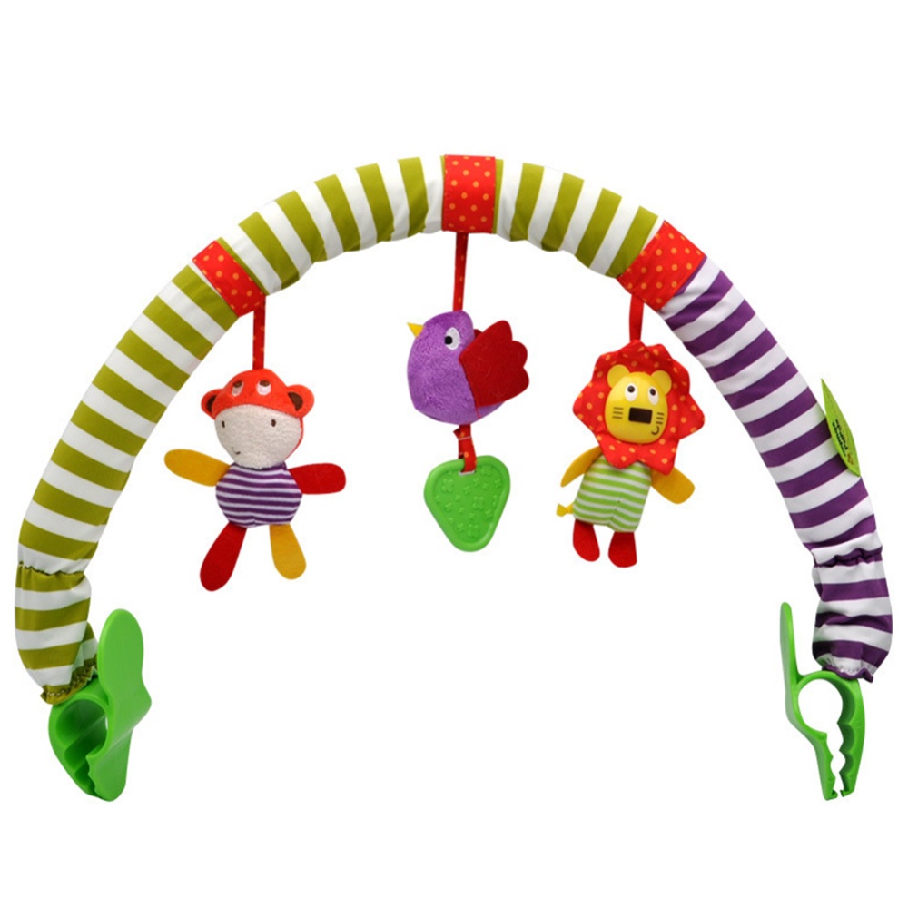 Music Bed Clip Hanging Bell Pendant Moving Rattle Toy for Baby Stroller Safety Seat Bird lion - Image 3