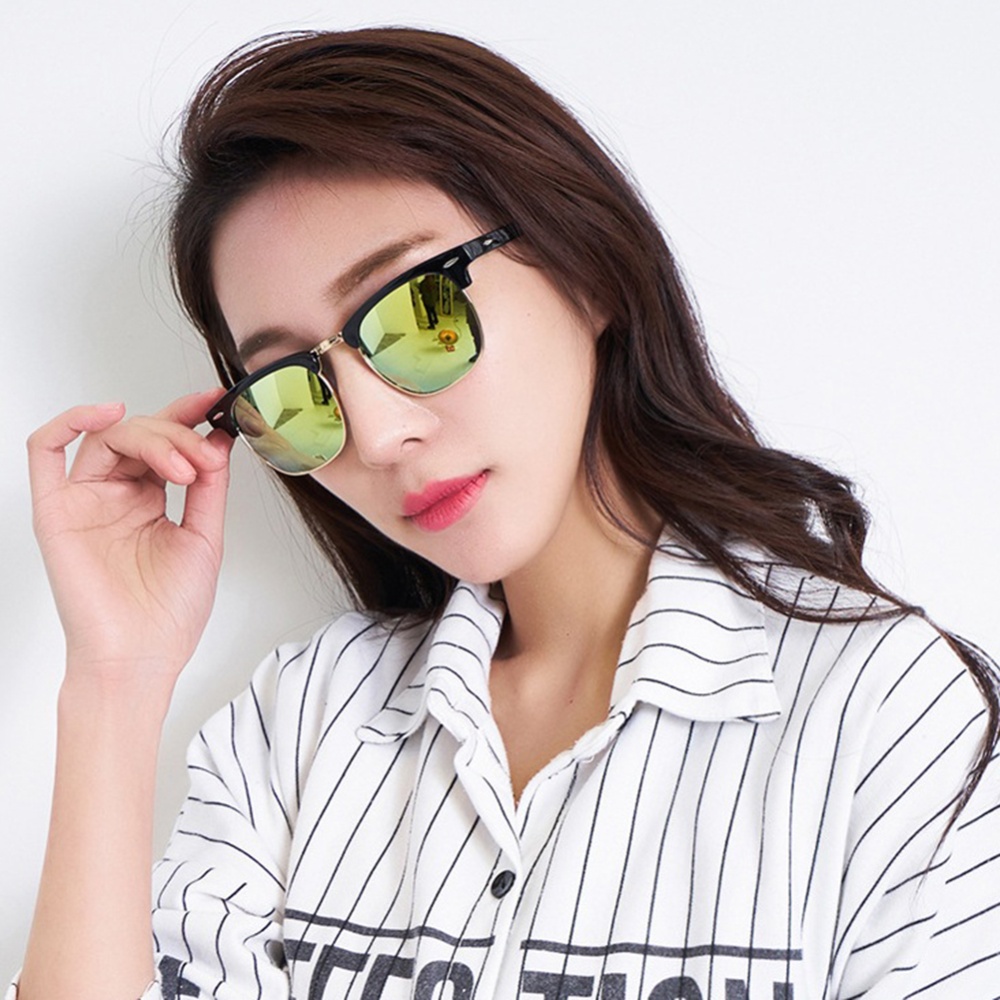 Retro Fashion Half Frame HD Mirror Lens Vintage Sunglasses for Man Woman 3016 - Image 2