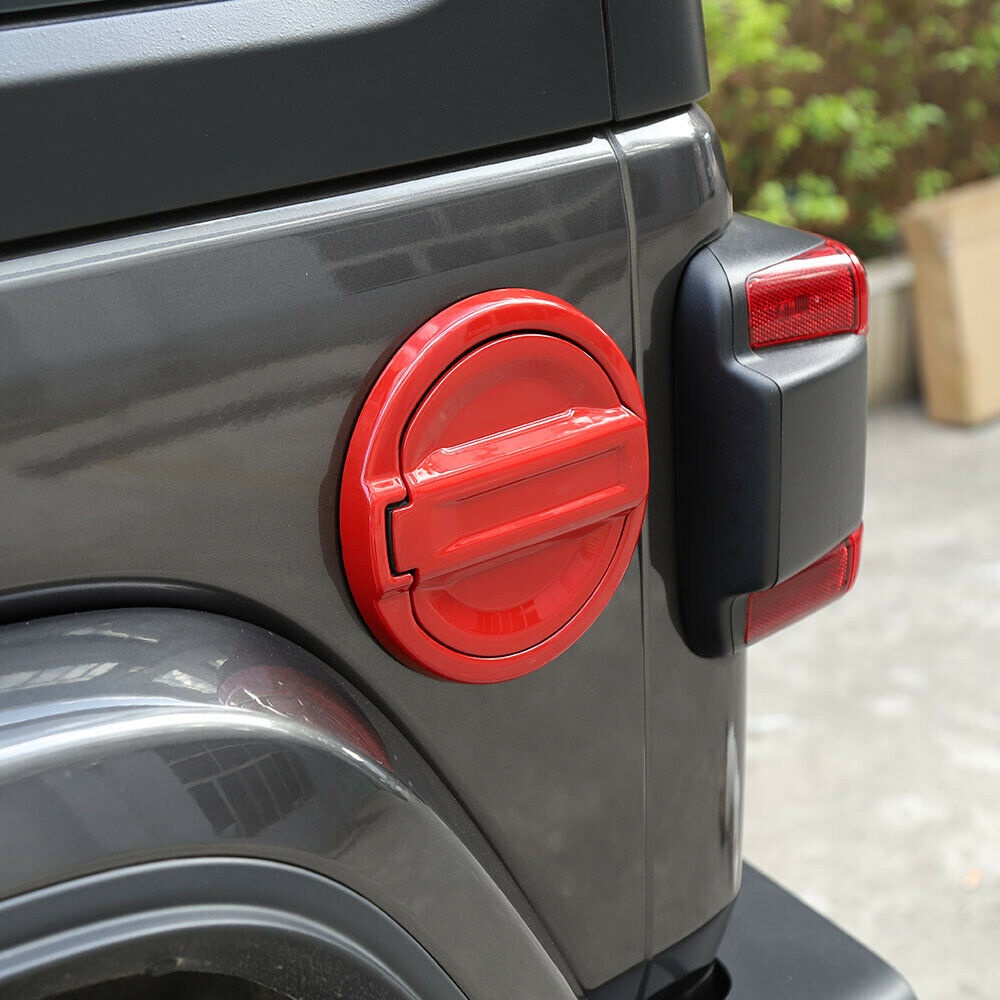 Red Door Fuel Tank Gas Cap Cover Trim For Jeep Wrangler JL 2018+ Accessories - Image 3