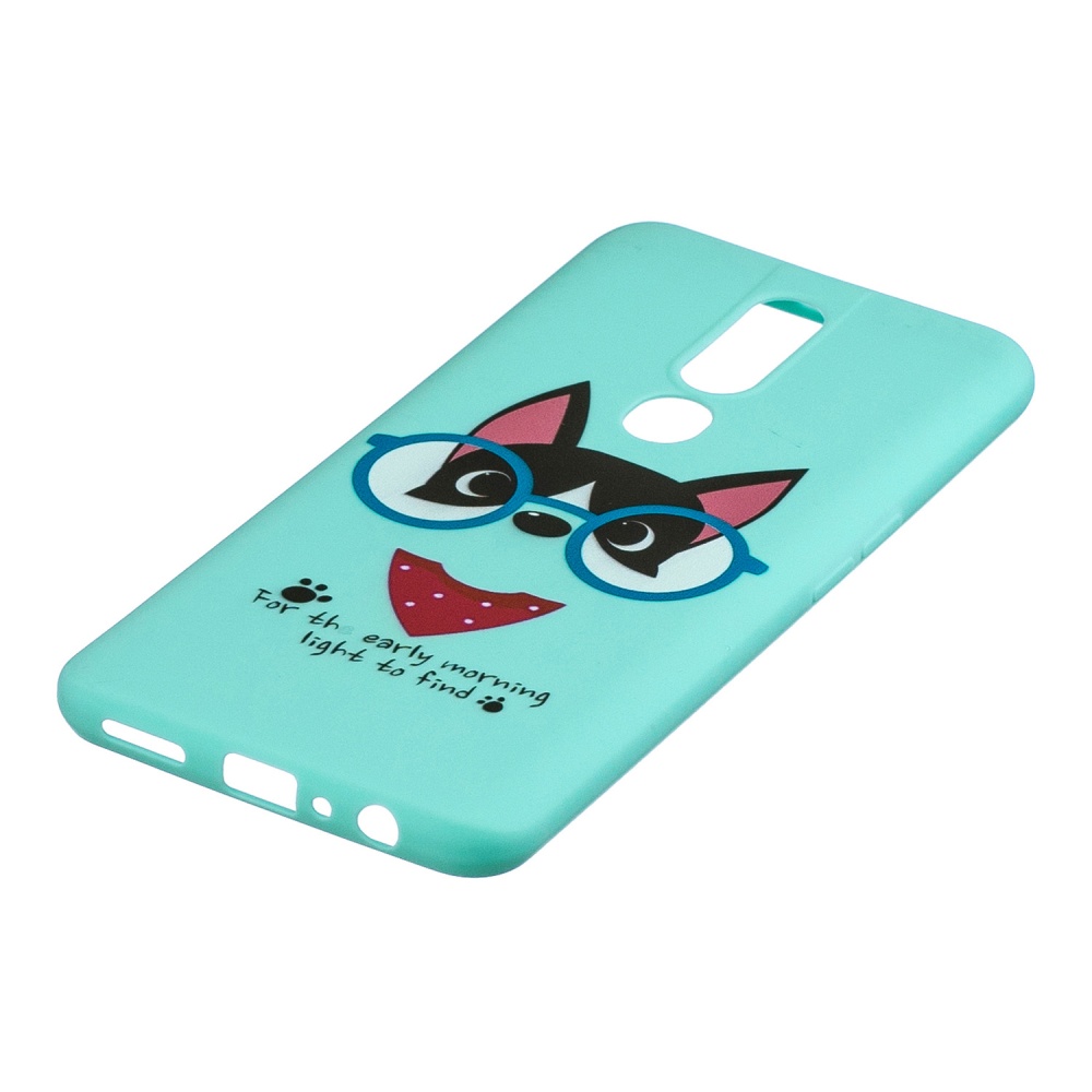 For OPPO F11 PRO Cartoon Lovely Coloured Painted Soft TPU Back Cover Non-slip Shockproof Full Protective Case with Lanyard Light blue - Image 3