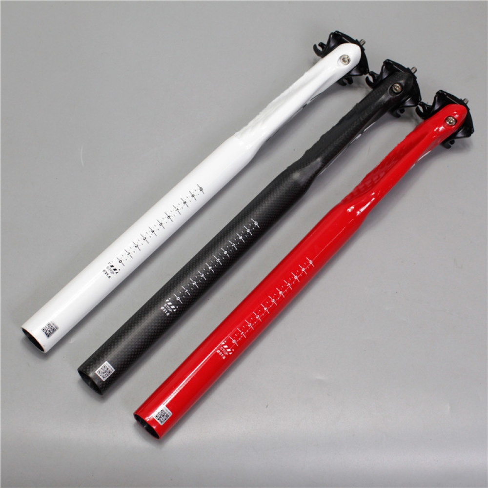 Carbon Fiber Bike Seat Post Bicycle SeatPost Tube for Road 27.2/30.8/31.6 x 350mm/400mm red_27.2-400mm - Image 2