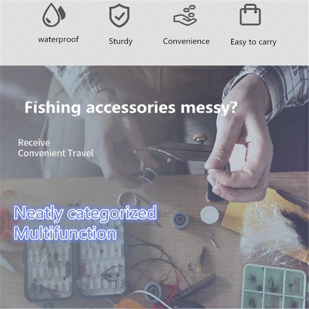 Portable Multi-functional Waterproof Fishing Accessories Box Storage Fish gray_Large size (24 grid) - Image 3