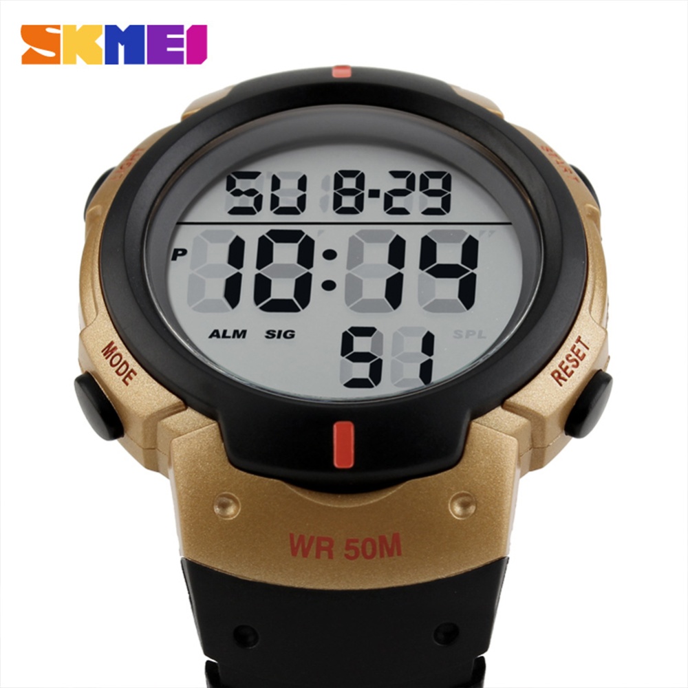 SKMEI Men Watch Luminous Waterproof Fashion Outdoor Sports Multifunctional Electronic Gold - Image 2