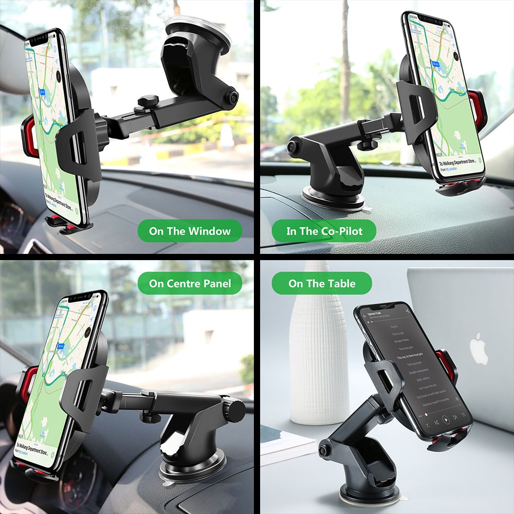 Windshield Gravity Sucker Car Phone Holder for iPhone X Mobile Support Smartphone Stand red - Image 3