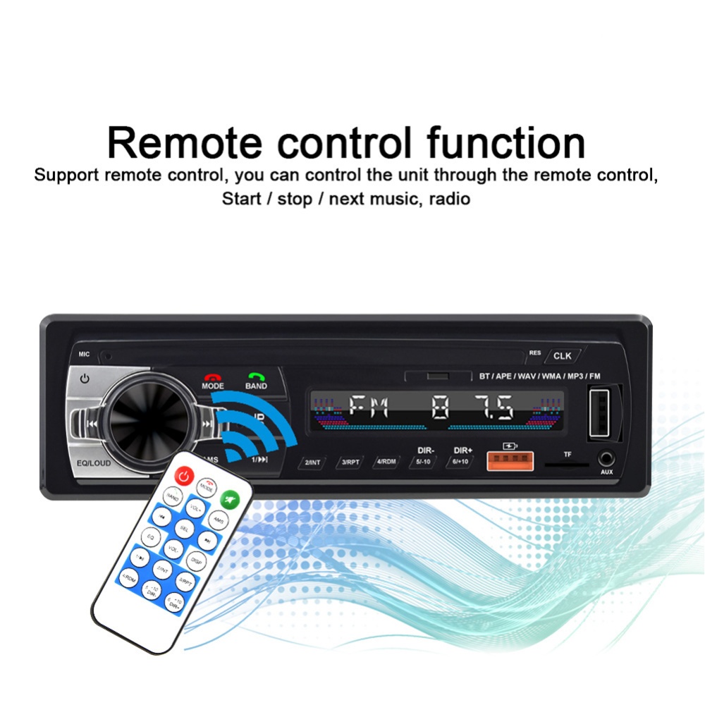 Single Din Car Mp3 Player Stereo Receiver Bluetooth-compatible Hands-free Calling U Disk Fm Radio black - Image 3