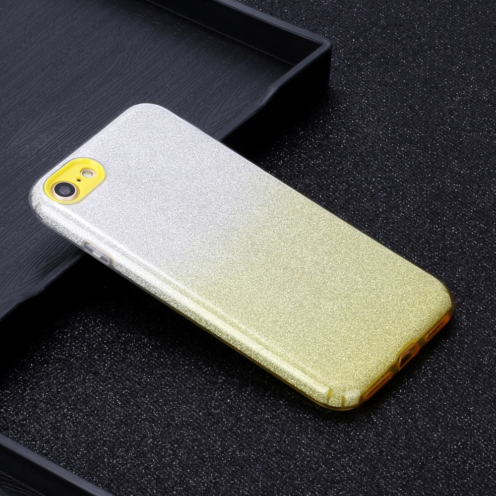 For iphone 6/6S/6 plus/6S plus/7/8/SE 2020 Phone Case Gradient Color Glitter Powder Cover with Airbag Bracket yellow - Image 3