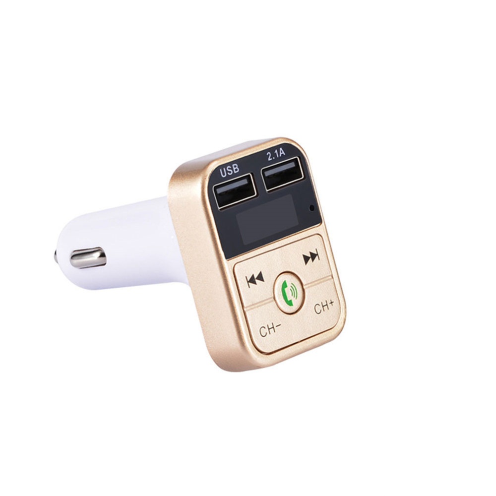 Bluetooth-compatible 5.0 Fm Car Transmitter Wireless Audio Receiver Hands-free Calling 2.1a Mp3 Player Dual Usb Fast Charger Rose gold - Image 3